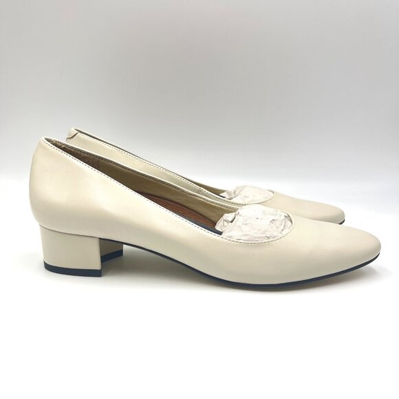 Walking Cradles Shoes - 8N 8 NARROW WIDTH Walking Cradles Bone Cream Leather Heels‎ Pumps Shoes